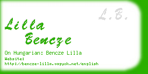 lilla bencze business card